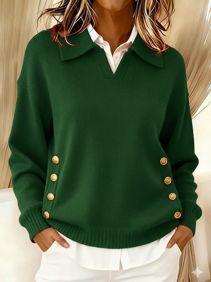 Brunhilde | V-Neck Sweater with Collar