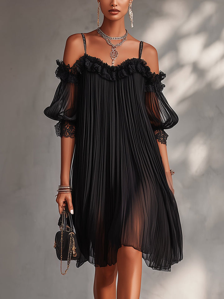 Freida | Black Off-Shoulder Mini Dress