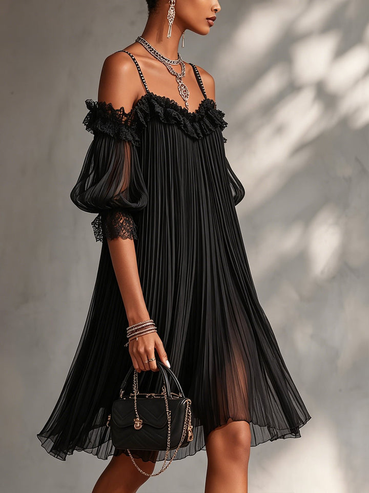 Freida | Black Off-Shoulder Mini Dress