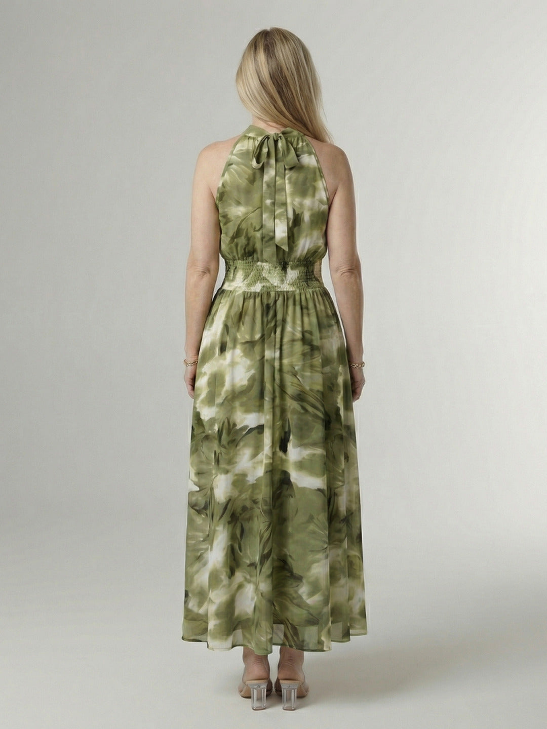Paulette | Gathered Halter Midi Dress