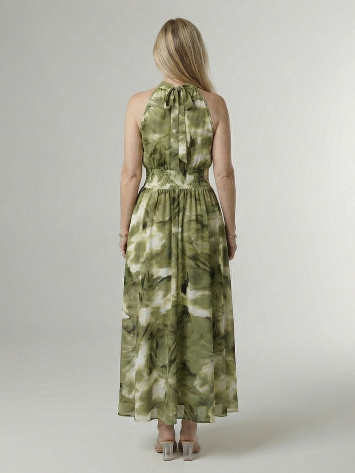 Paulette | Gathered Halter Midi Dress