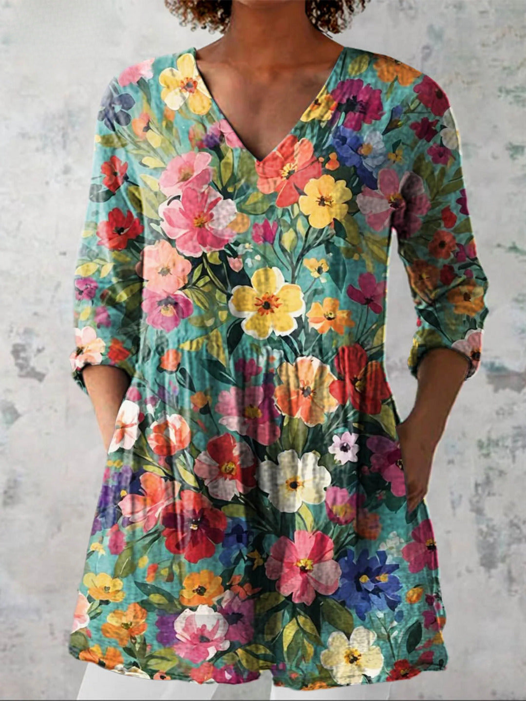 Michelle | Long Blouse with V-Neck