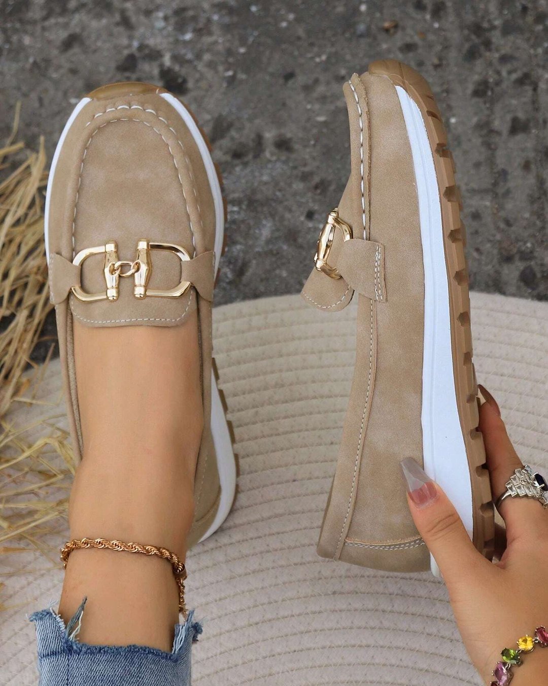 Bertine | Flat Moccasins with Buckle