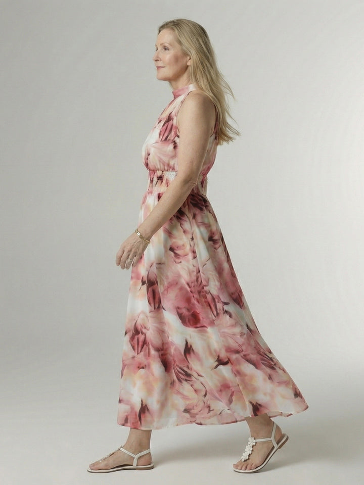 Paulette | Gathered Halter Midi Dress