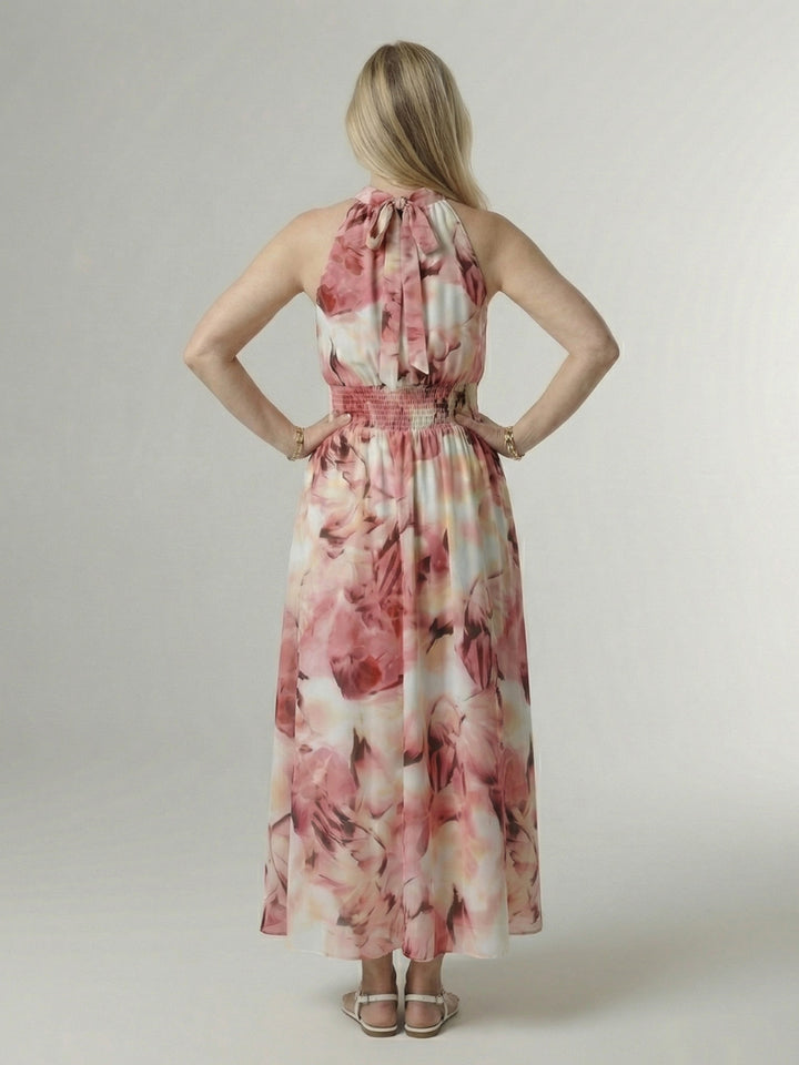 Paulette | Gathered Halter Midi Dress