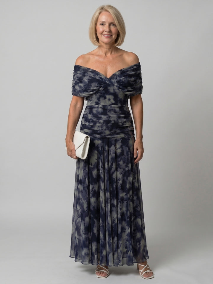 Jacqueline | Off Shoulder Flow Midi Dress