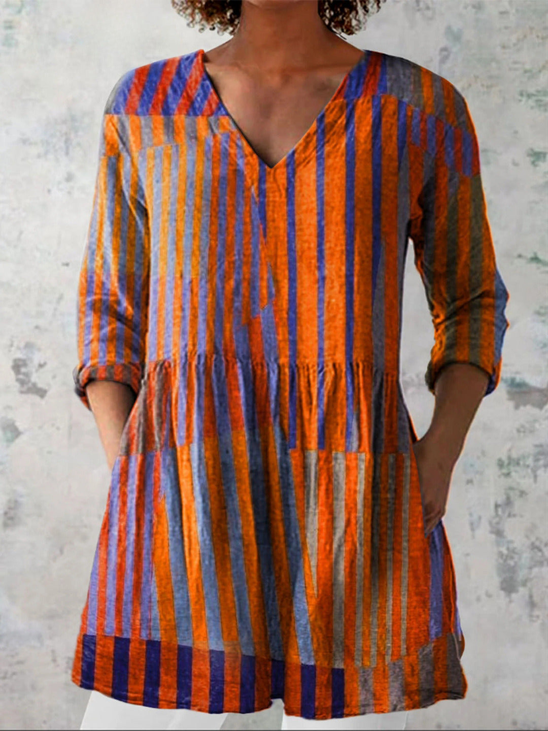 Marianne | Long Blouse with V-Neck