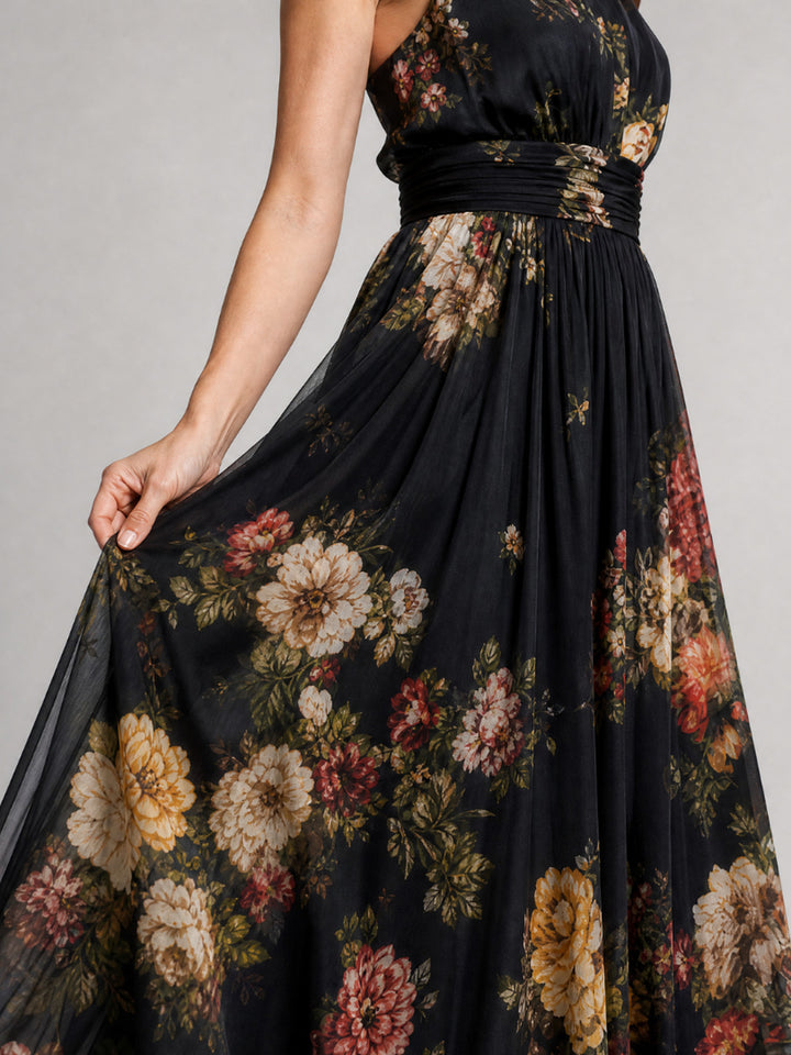 Rochelle | Floral Halter Neck Midi Dress
