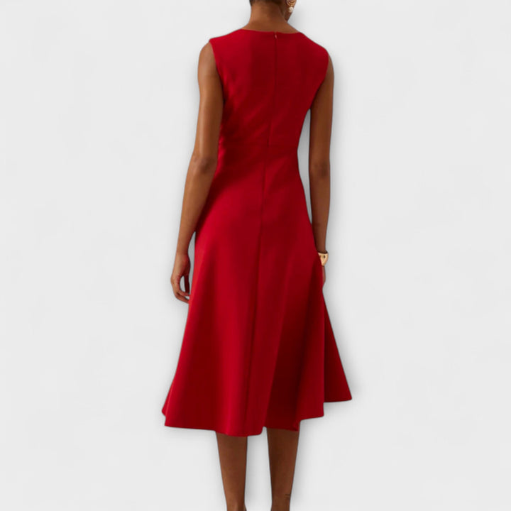 Penelope | Draped Asymmetric Midi Dress
