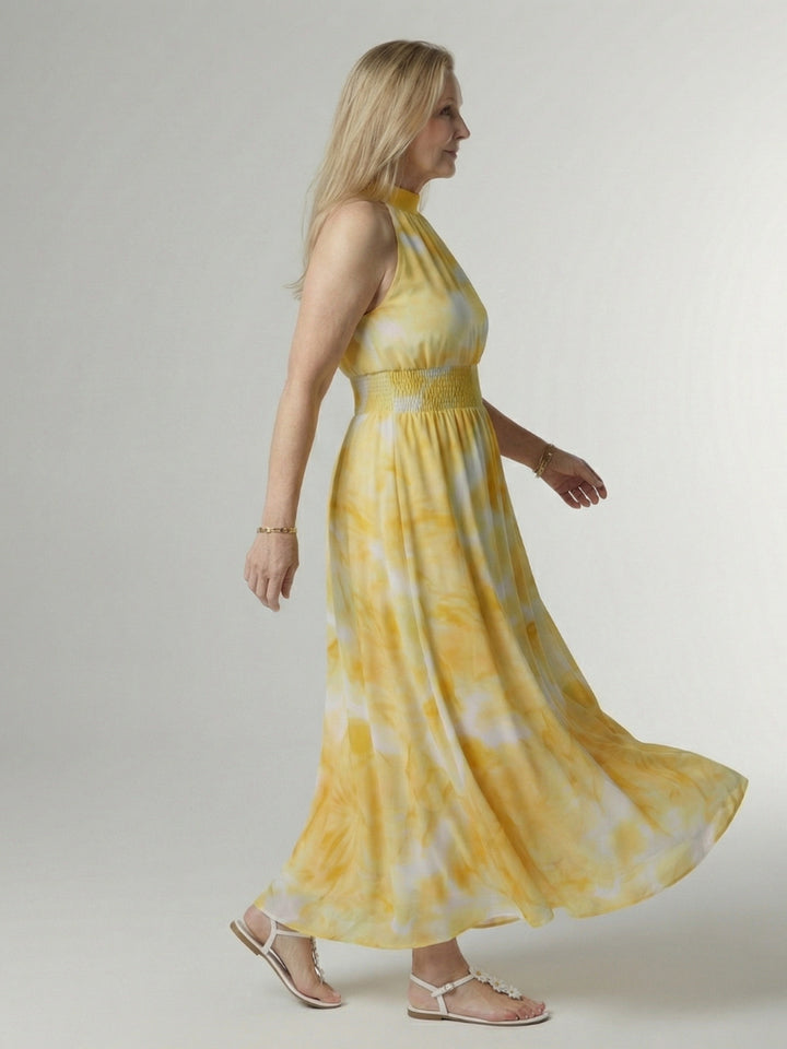 Paulette | Gathered Halter Midi Dress