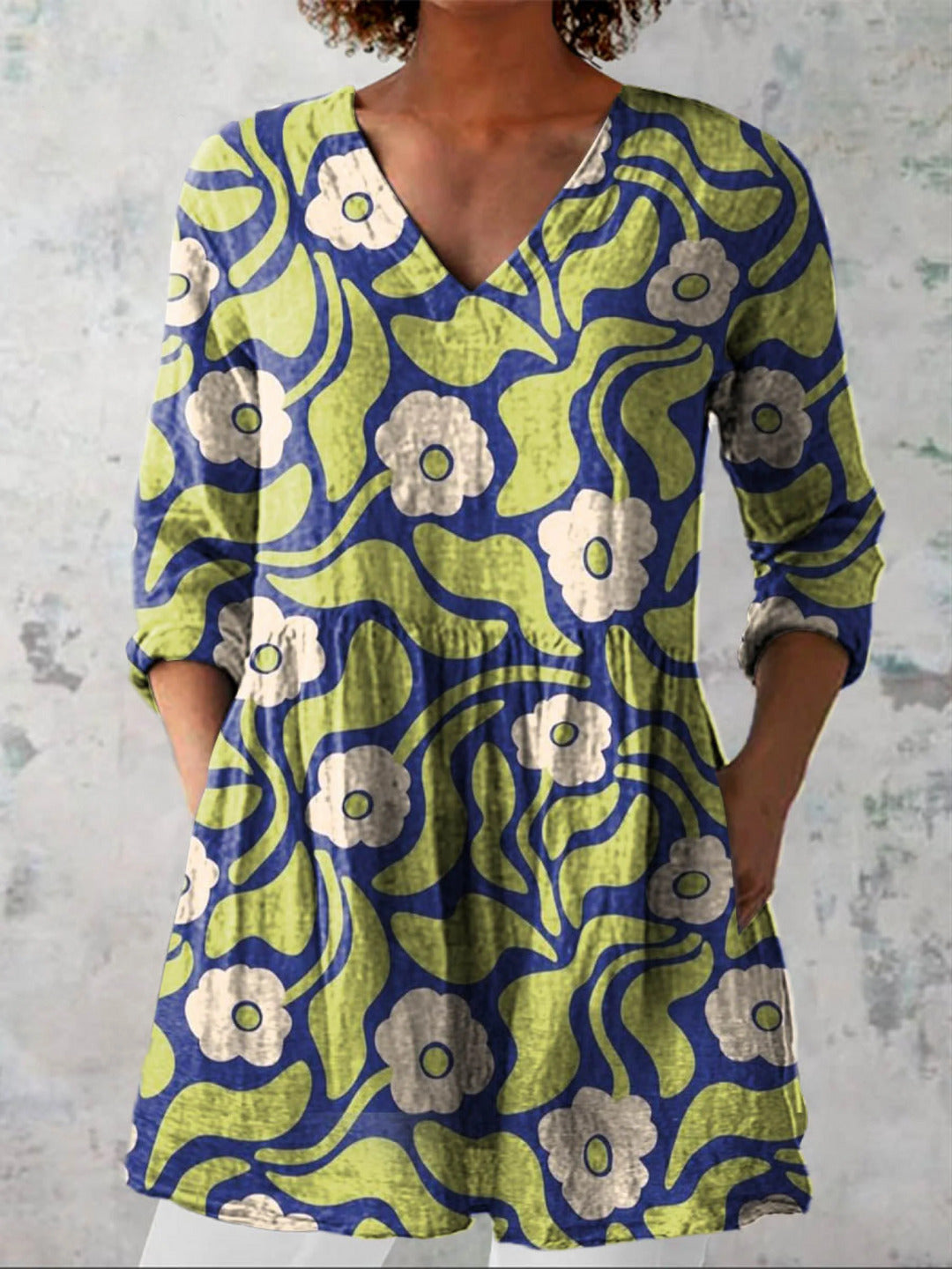 Elodie | Long Blouse with V-Neck