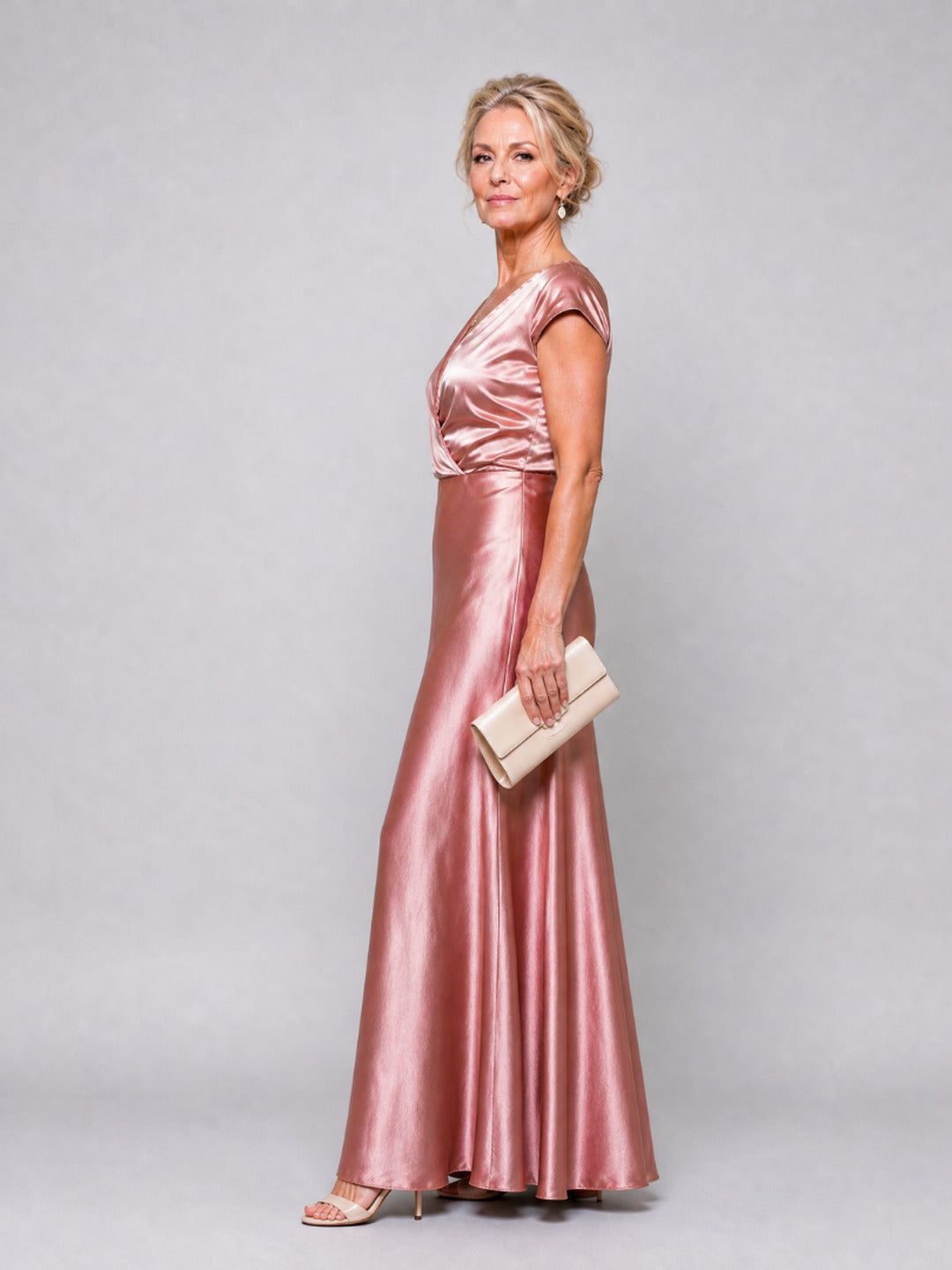 Genevieve | Cap Sleeve Wrap Bodice Maxi Dress
