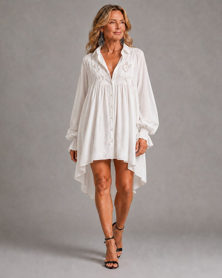 Evanna | Lace Shirt Mini Dress