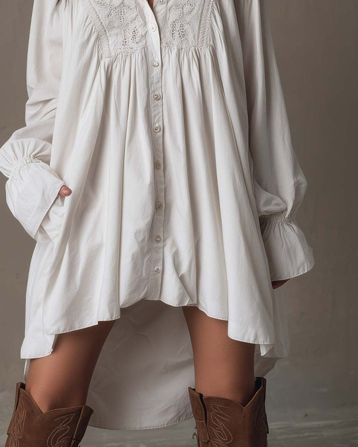 Evanna | Lace Shirt Mini Dress