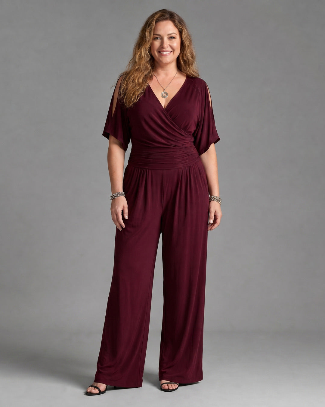 Nyxara | Cold Shoulder Wrap Waist Relaxed Jumpsuit