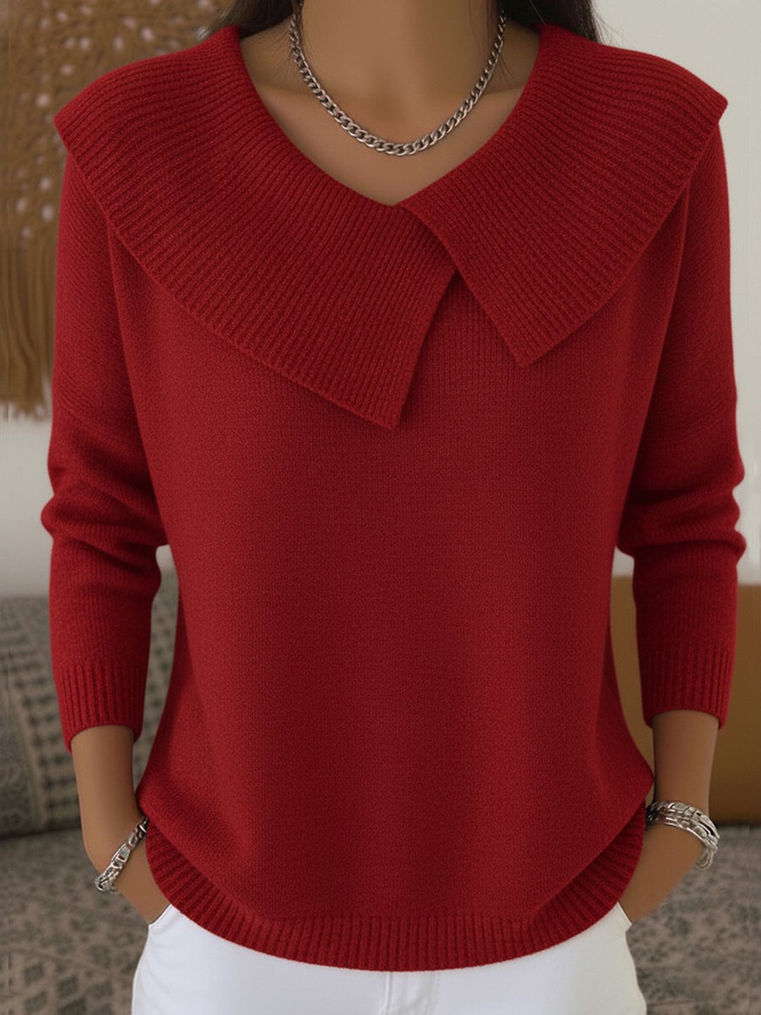 Amabel | Warm Sweater with Soft Collar
