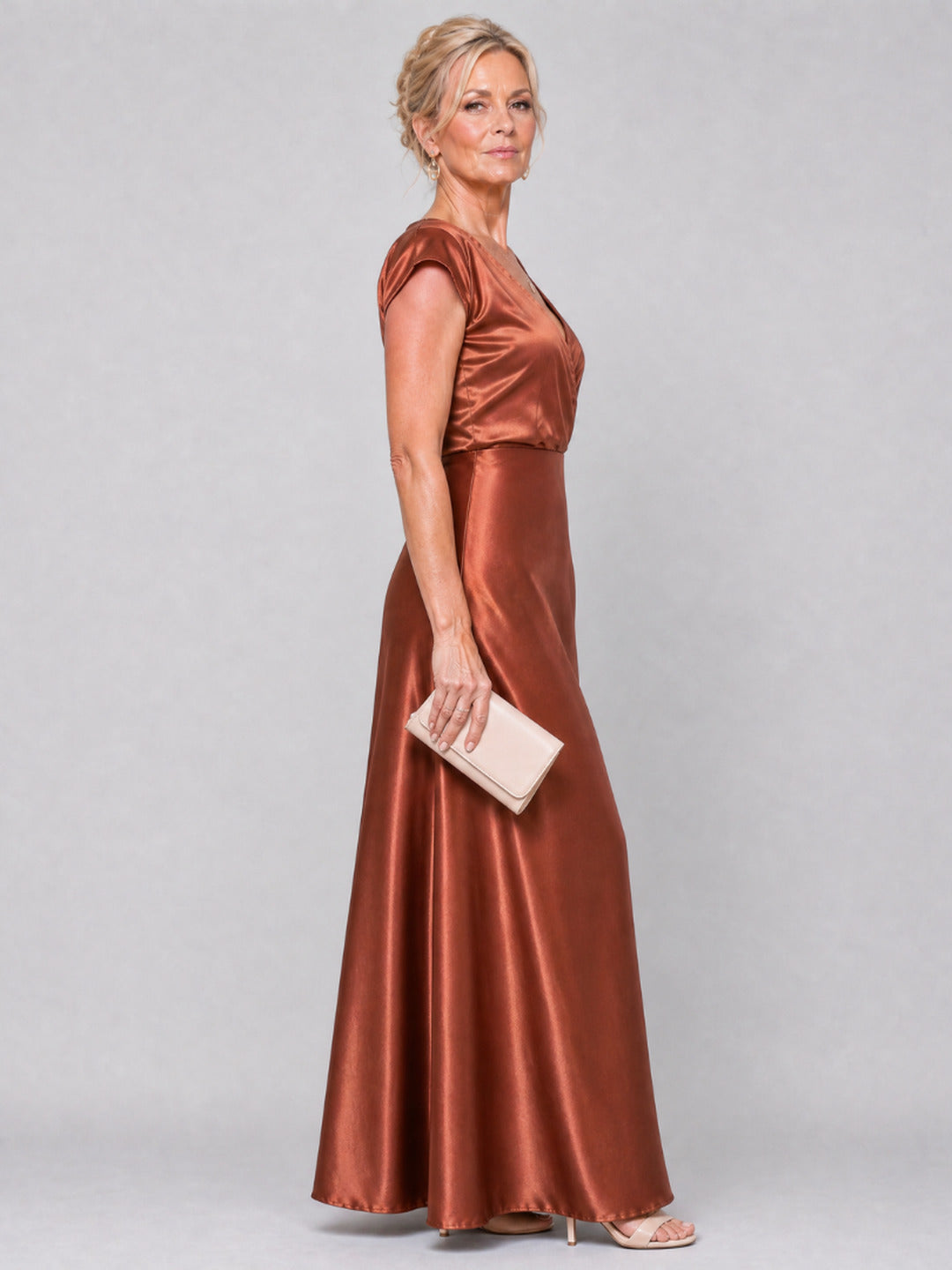 Genevieve | Cap Sleeve Wrap Bodice Maxi Dress