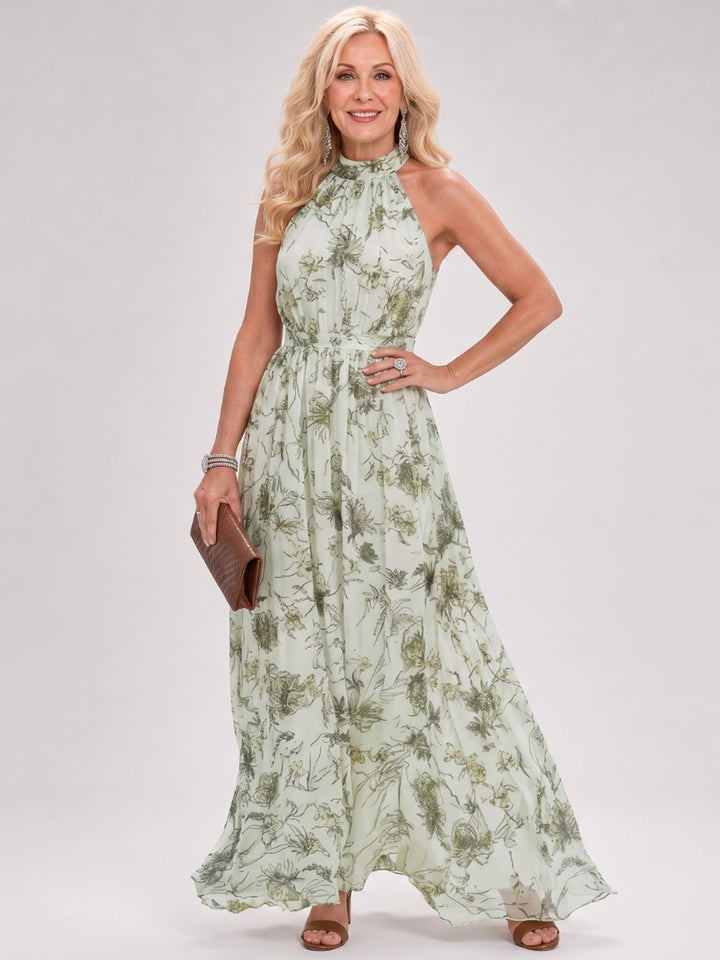 Maurine | Floral Print Flowing Skirt Midi Dress