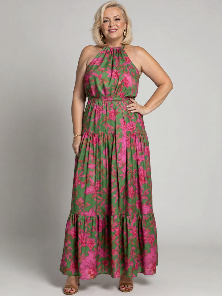 Natalie | Draped Halter Midi Dress