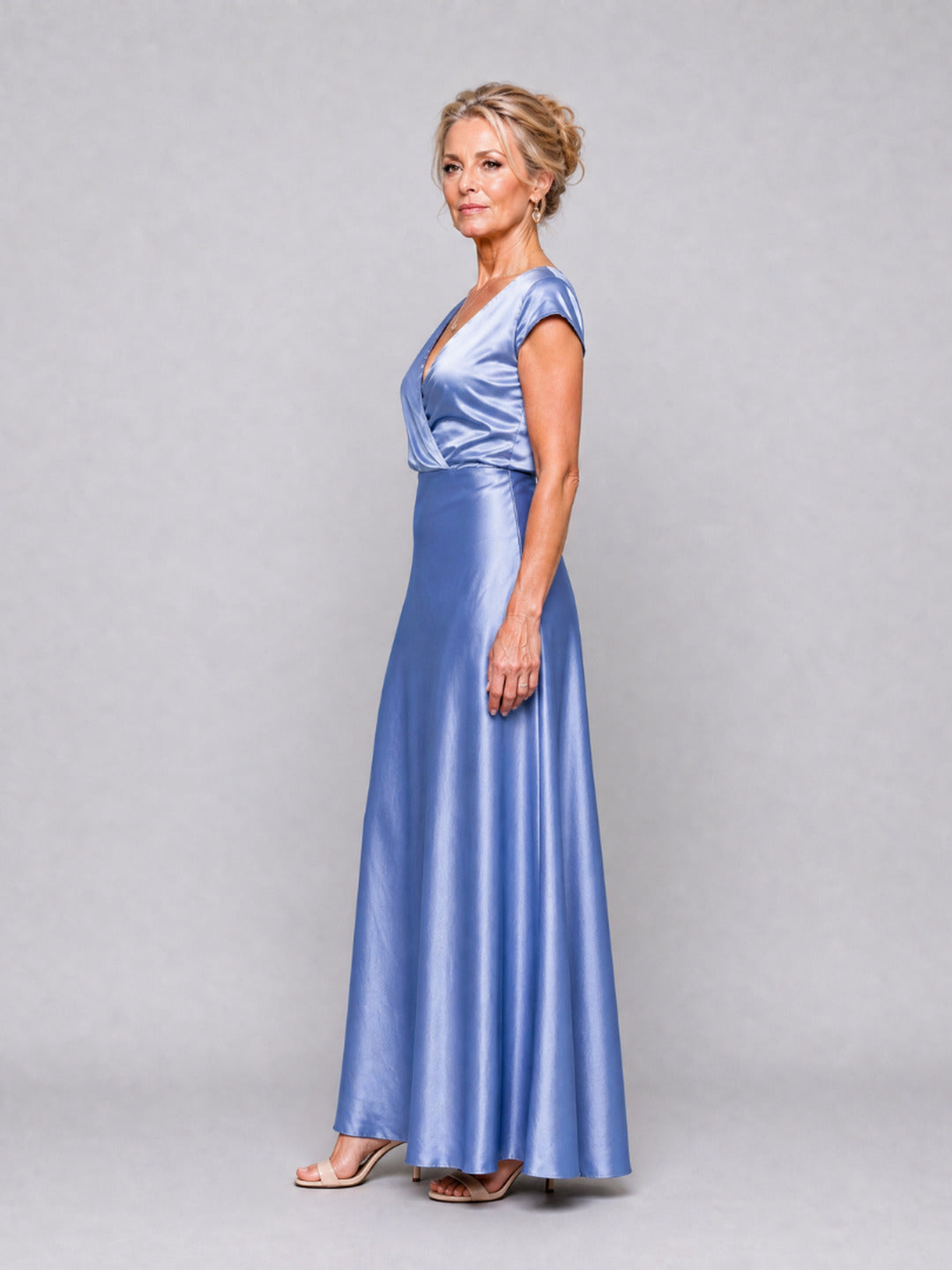 Genevieve | Cap Sleeve Wrap Bodice Maxi Dress