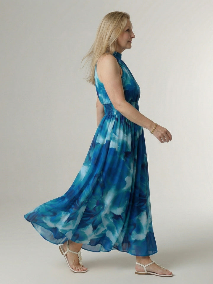 Paulette | Gathered Halter Midi Dress