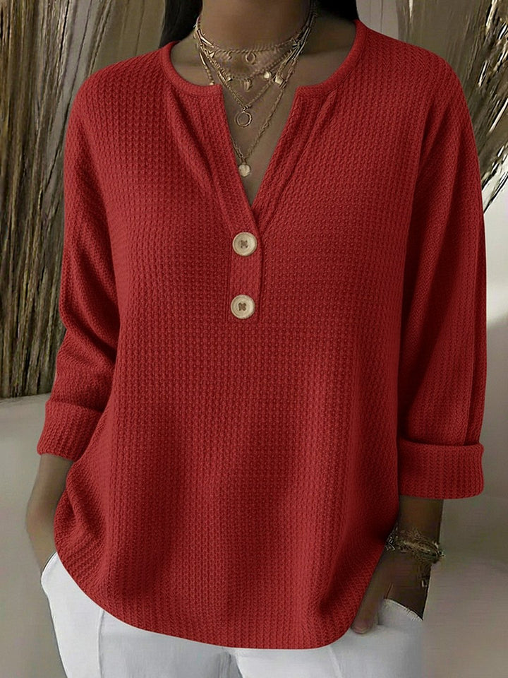 Nelda | Henley Button Top