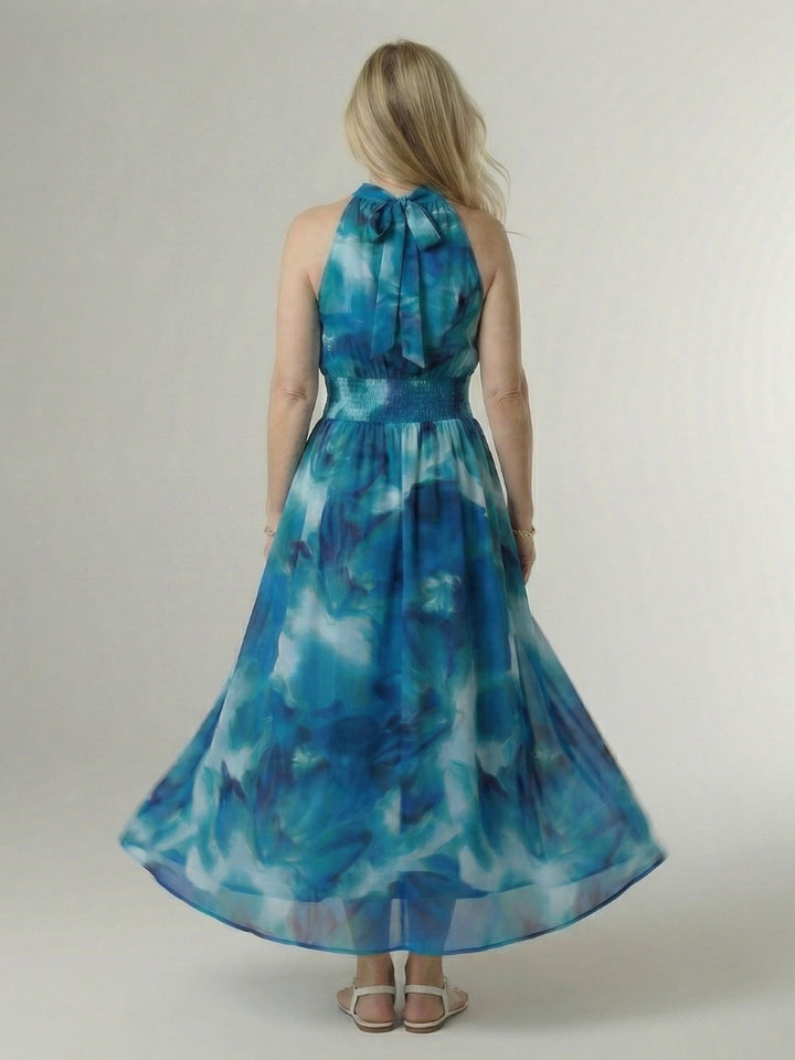 Paulette | Gathered Halter Midi Dress