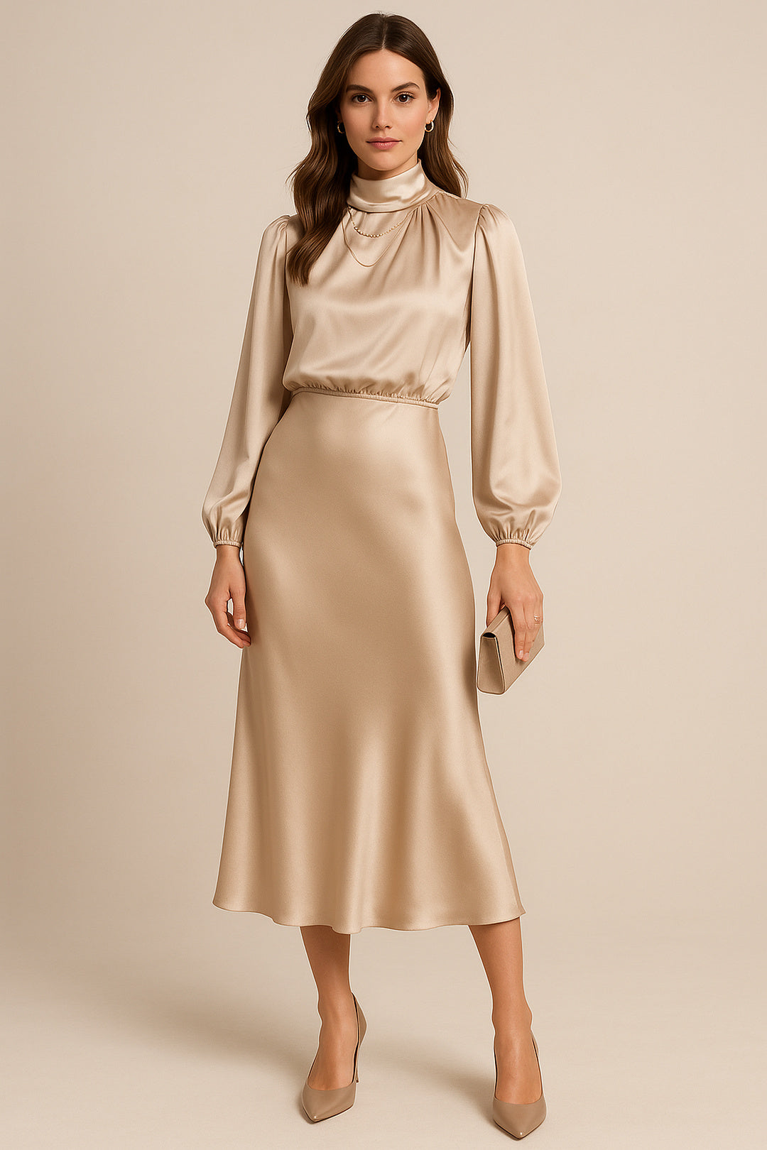 Hazel | High Waist Midi Dress