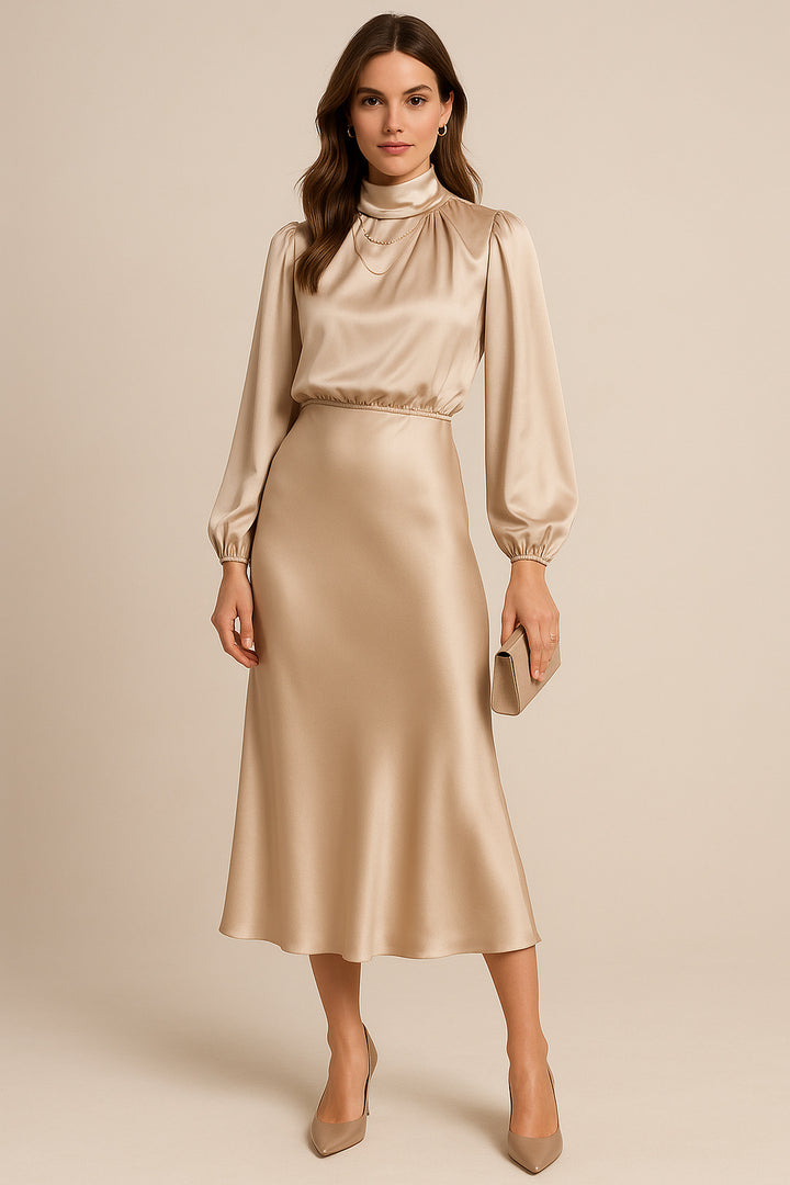 Hazel | High Waist Midi Dress