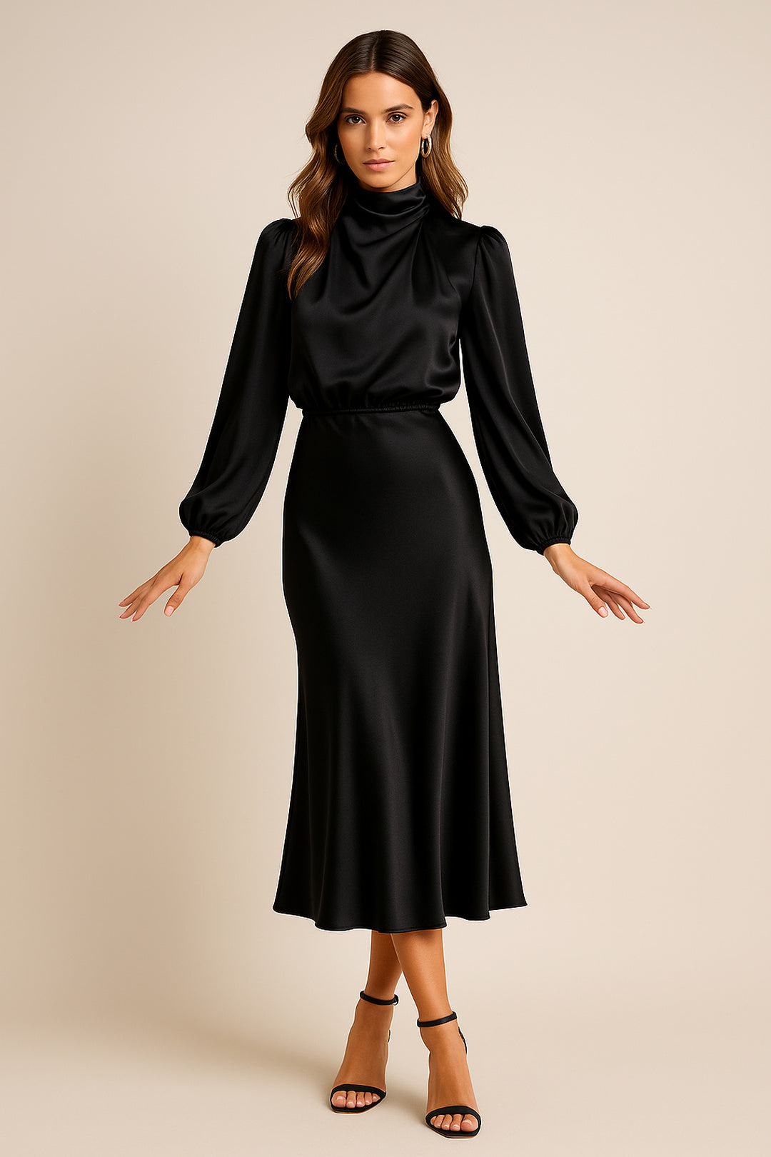 Hazel | High Waist Midi Dress
