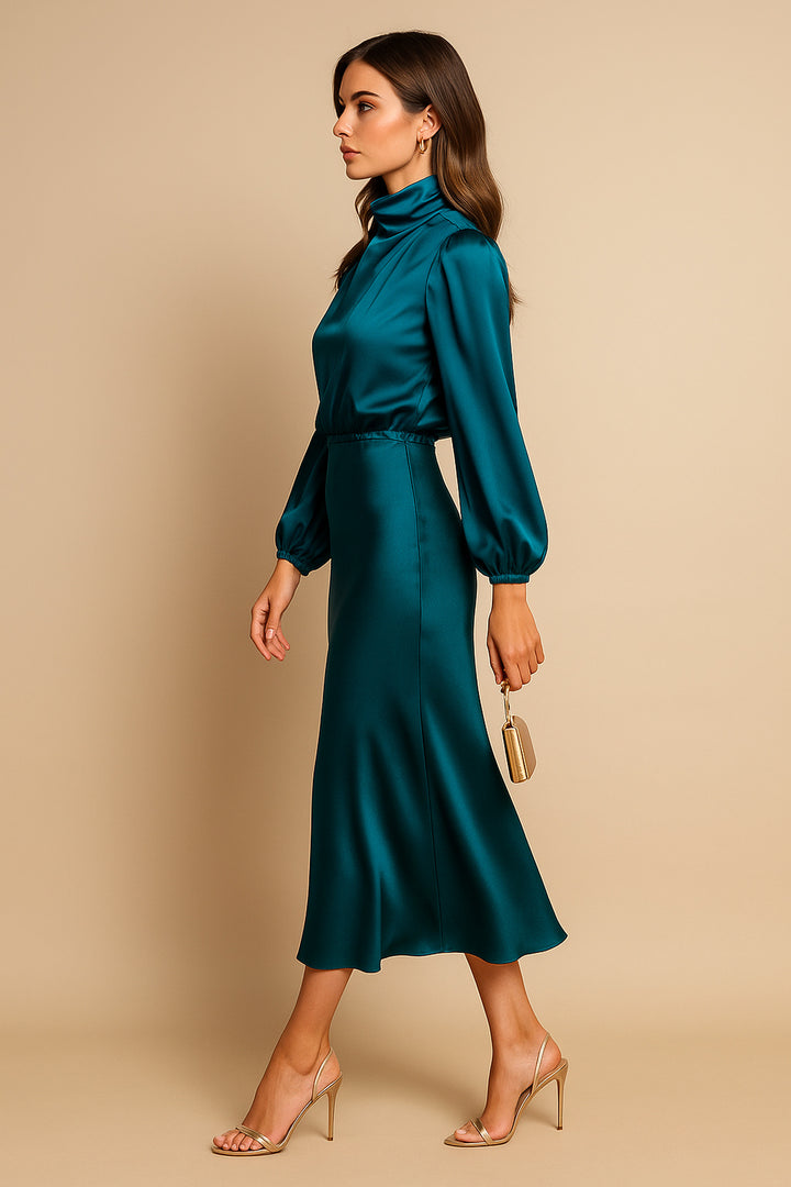 Hazel | High Waist Midi Dress