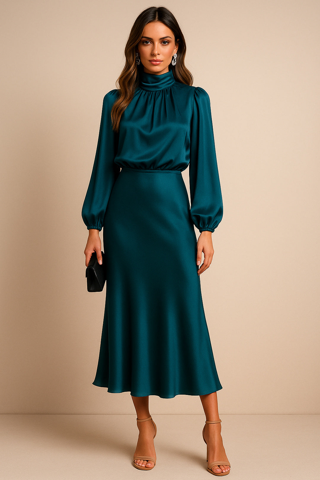 Hazel | High Waist Midi Dress