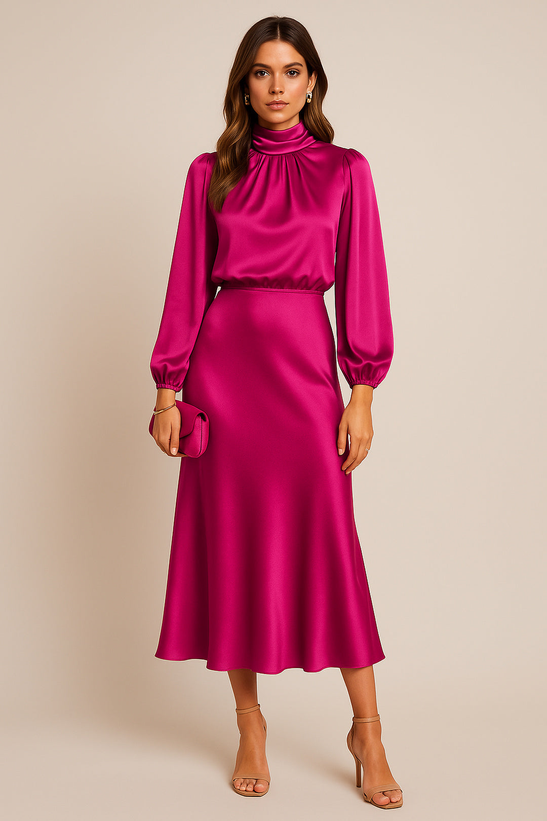 Hazel | High Waist Midi Dress