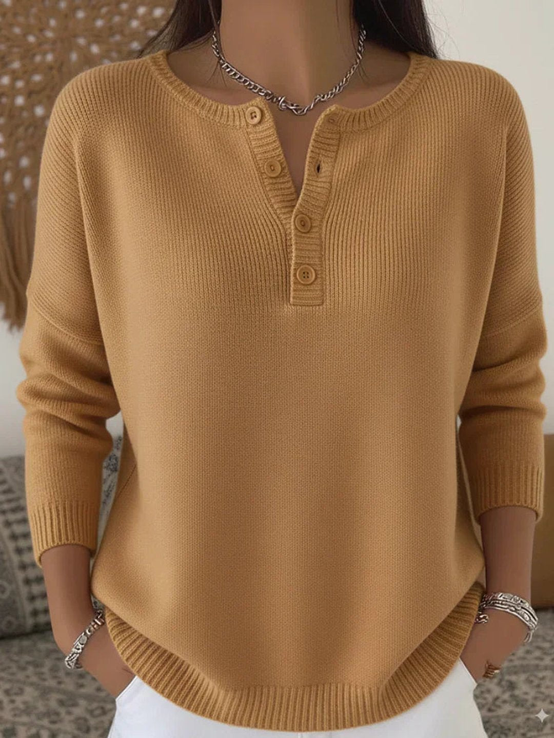 Bryonia | Henley Button-Up Knit Sweater