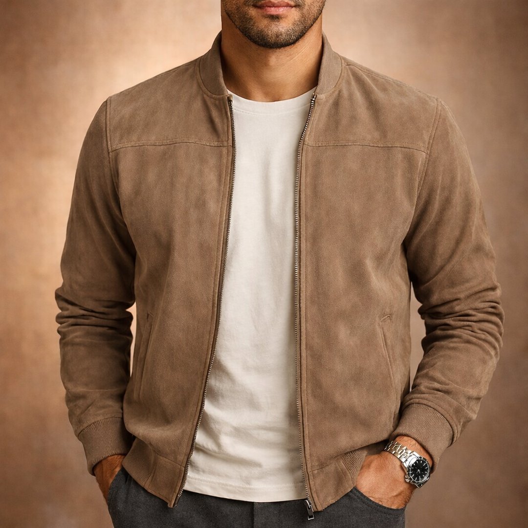 Cary | Suede Bomber Jacket
