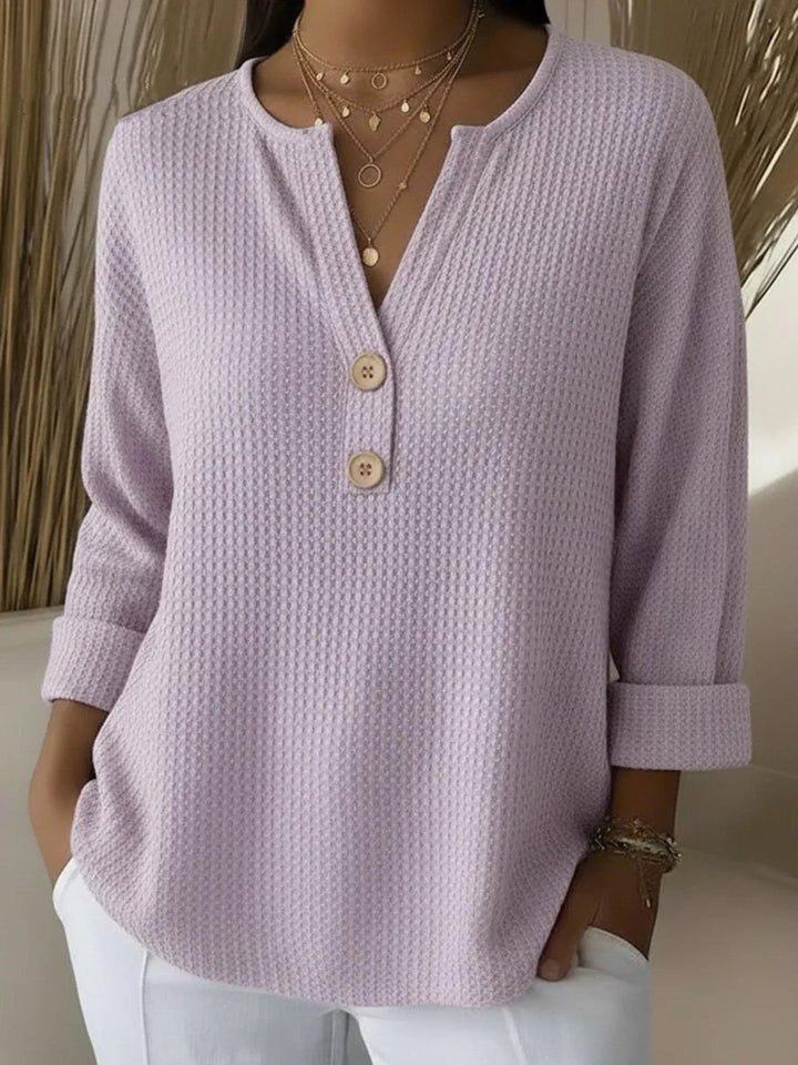 Nelda | Henley Button Top