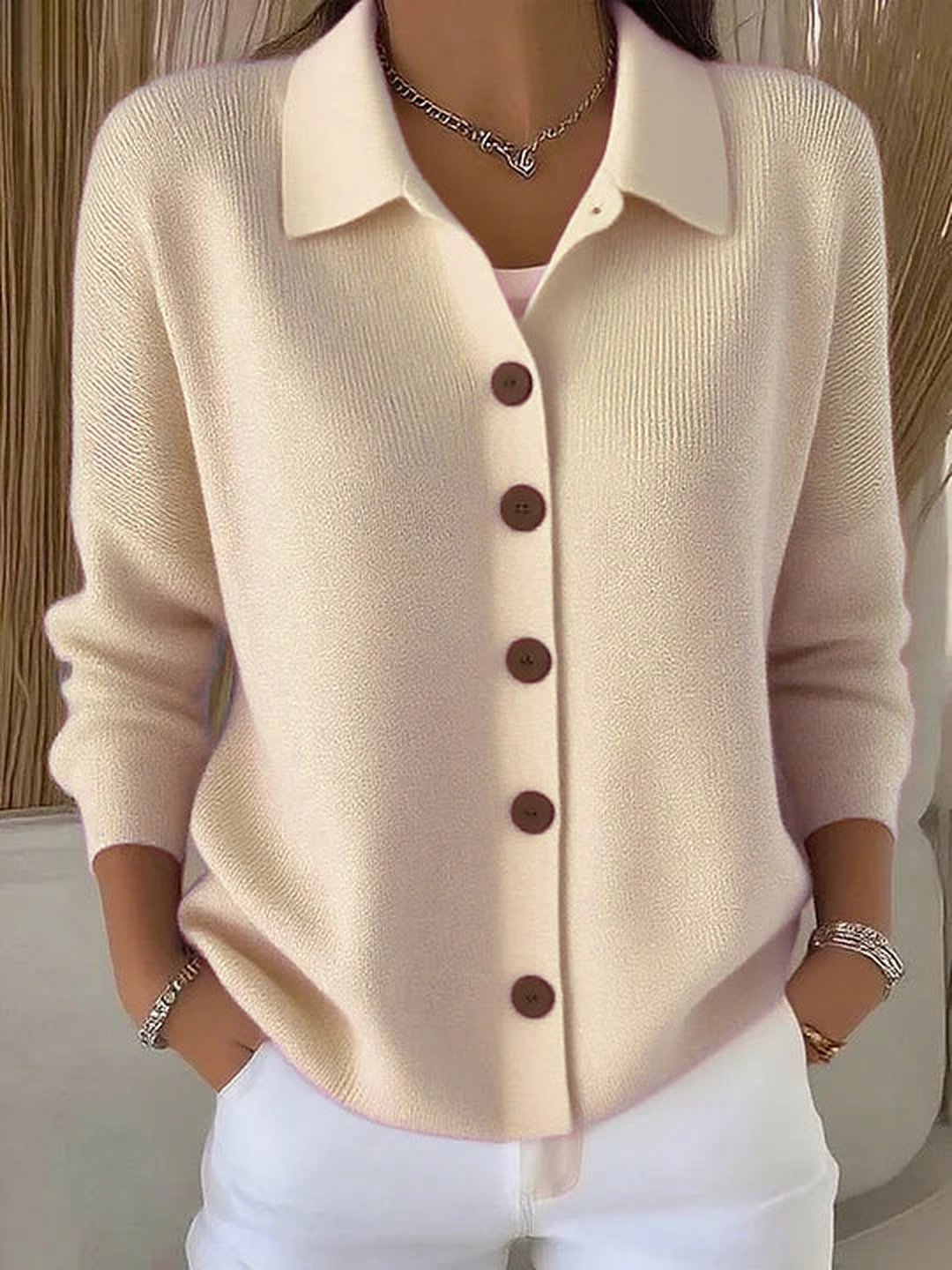 Delmira | Button-Front Collared Cardigan