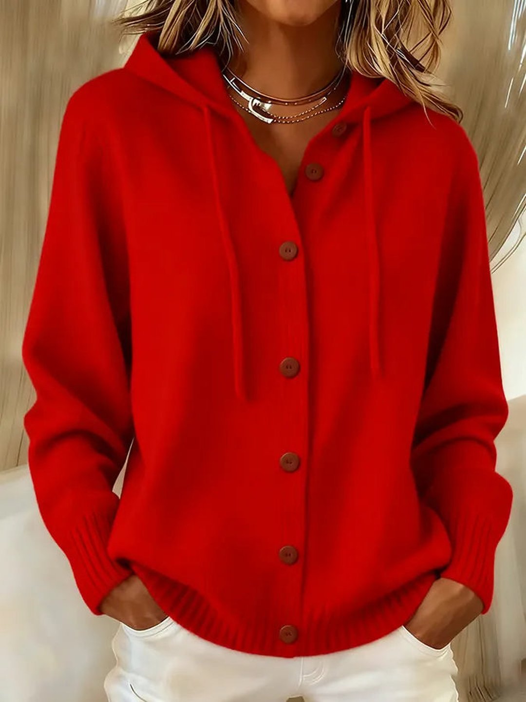 Demetria | Cozy Button Cardigan Hoodie
