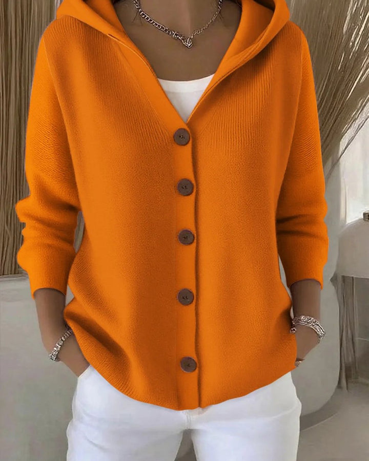 Romilly | Hooded Button-Up Knit Cardigan