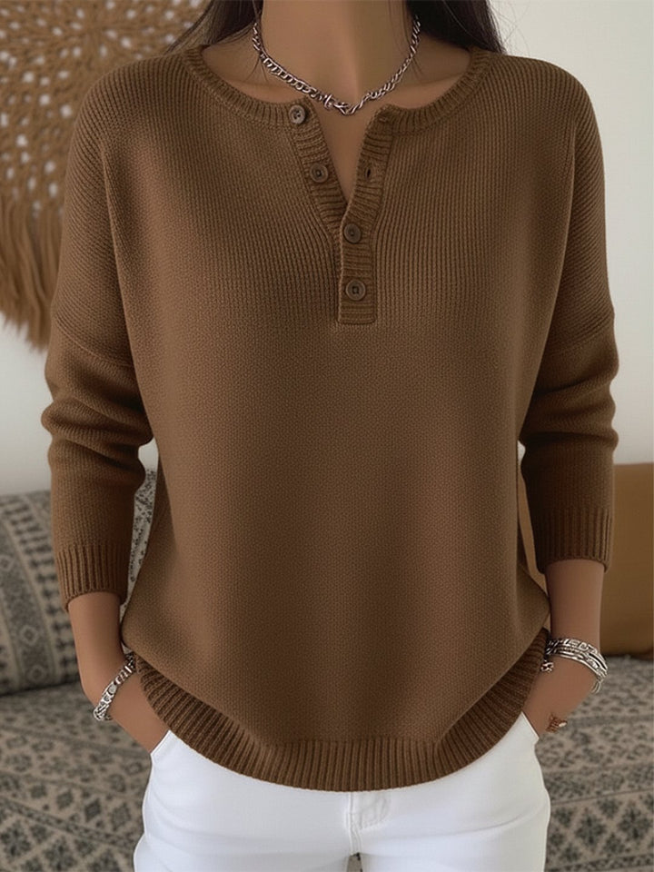 Bryonia | Henley Button-Up Knit Sweater
