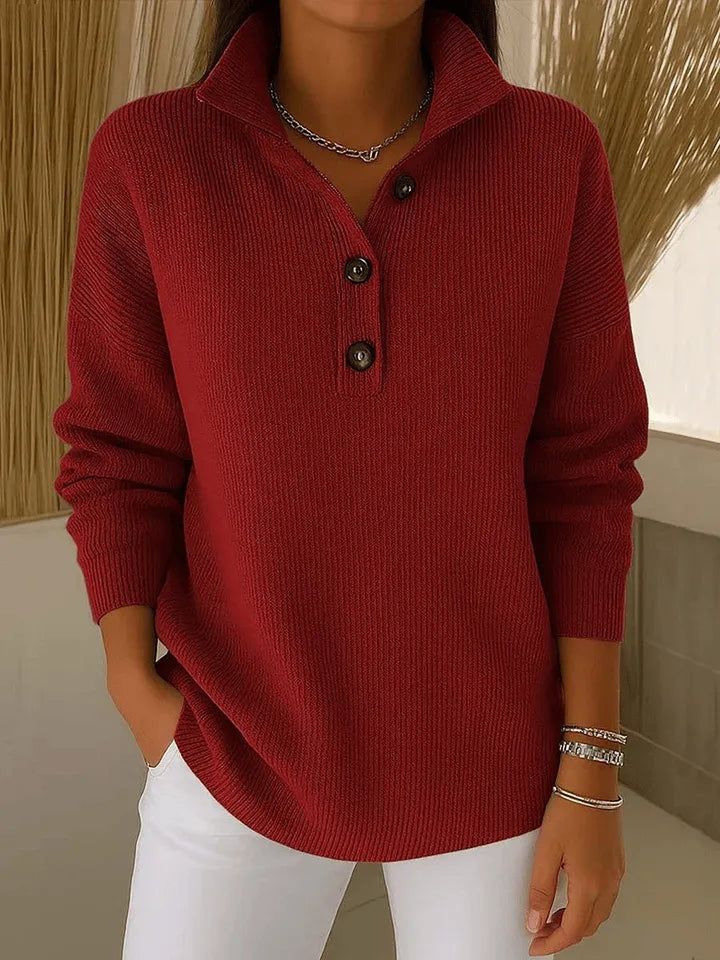 Orfilia | V-Neck Polo Sweater