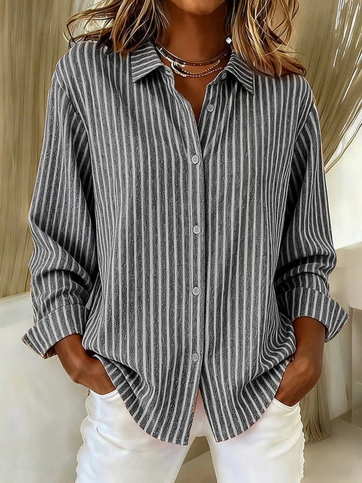 Dinara | Striped Button-Down Shirt