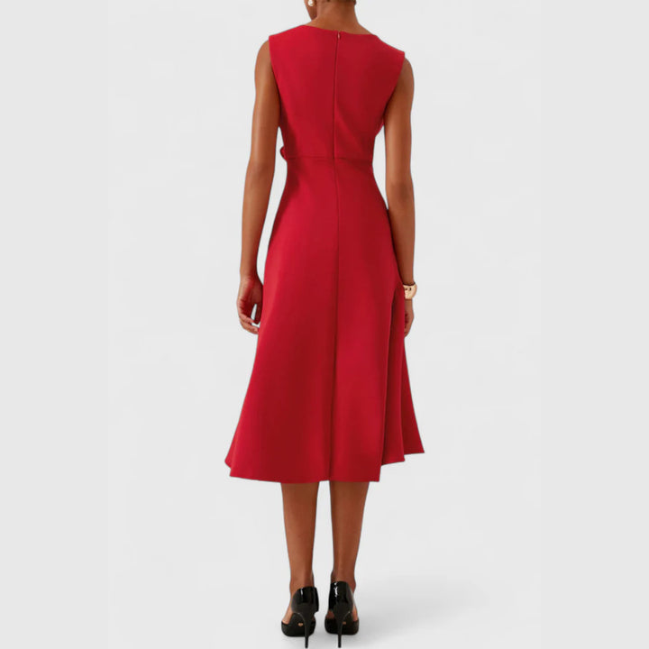 Penelope | Draped Asymmetric Midi Dress