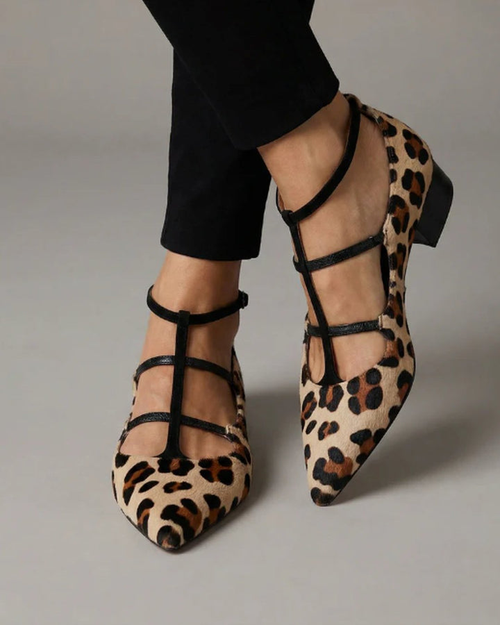 Rosanne | Heeled Shoes with Leopard Strap