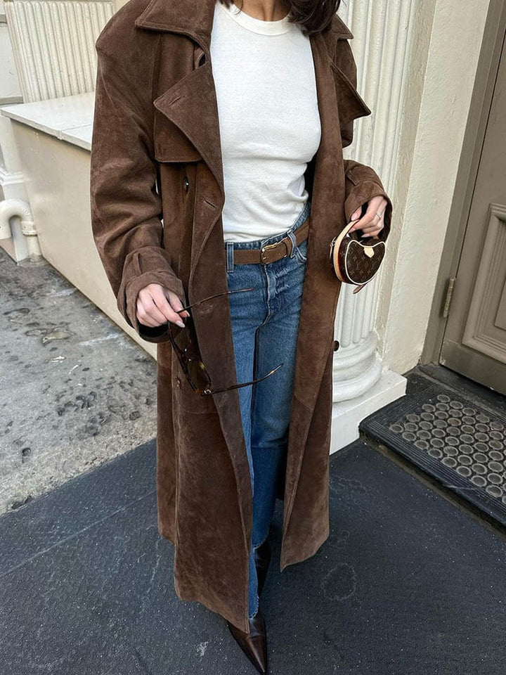 Janet | Suede trench coat