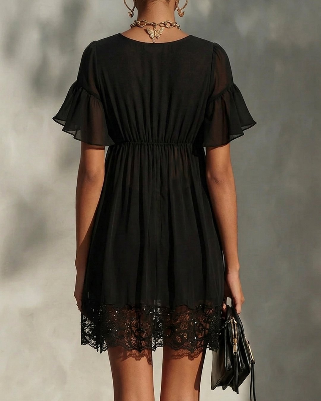 Olivetta | Zip-Front Lace Mini Dress
