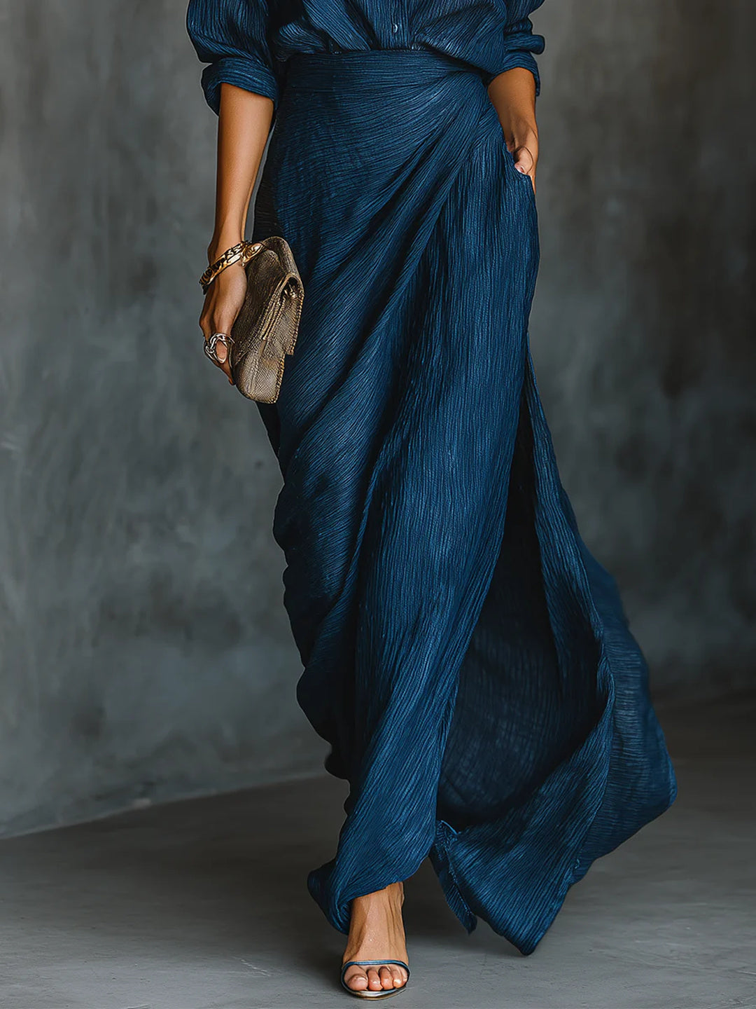 Maurelle | Women Elegant Shirt And Long Skirt Set