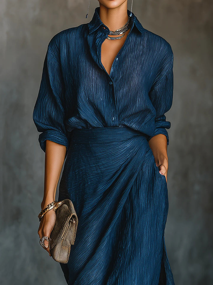 Maurelle | Women Elegant Shirt And Long Skirt Set