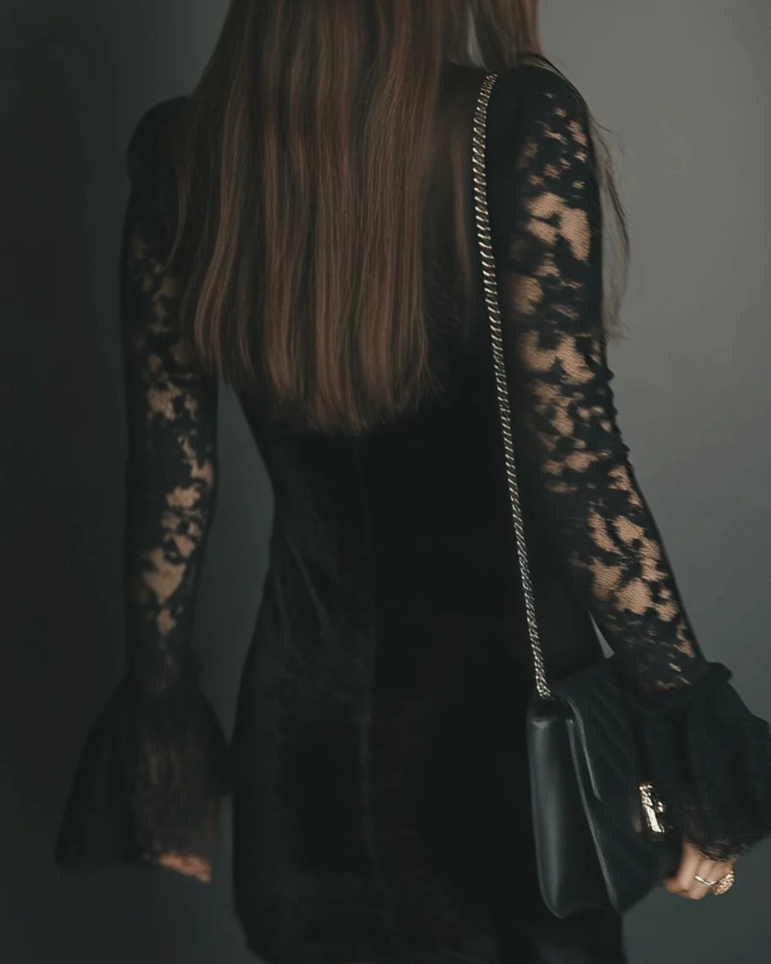 Robina | Velvet and Lace Mini Dress