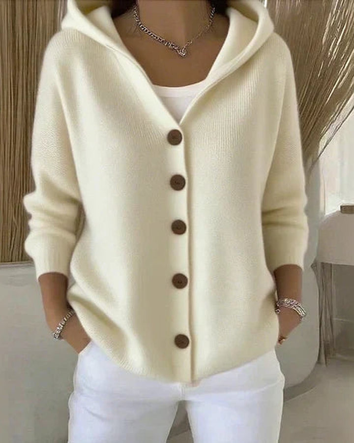 Romilly | Hooded Button-Up Knit Cardigan